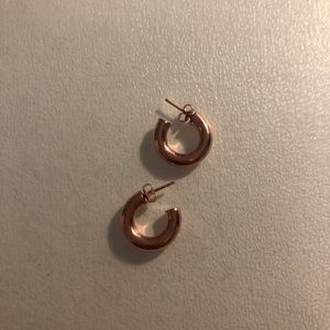 Adinas Jewels Rose Gold Chunky Hoops